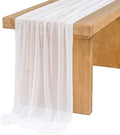 Ling's Moment 14Ft Brilliant White Table Runner, Long Chiffon Table Runners | by LingsMoment