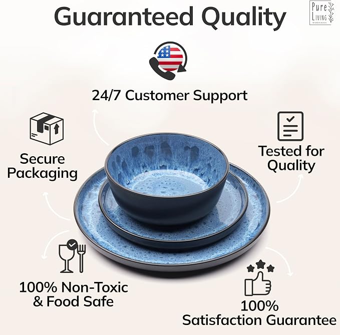 24 Piece Stoneware Dinnerware Set - Image 8
