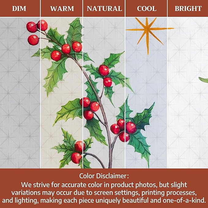Maison d' Hermine Table Cloth Rectangle Table 100% Cotton 60 x 108 Inches Fall Tablecloth Reusable Everyday Use for Thanksgiving Christmas Decorations Dining Farmhouse Party (Poinsettia Christmas)