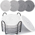 OIAHOMY 8 Pcs Coasters with Holder by MasterofSpaceOptimization