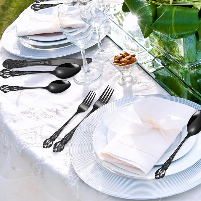 Black Silverware Royal Flatware Set - Image 8