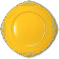 allgala Heavy Quality Round Charger Plates - Chargers for Dinner Plates - Set of Charger Plates for Table Decor - Ideal for Weddings, Thanksgiving Parties & Holidays - Floral Yellow (13-Inch 6-Pack)
