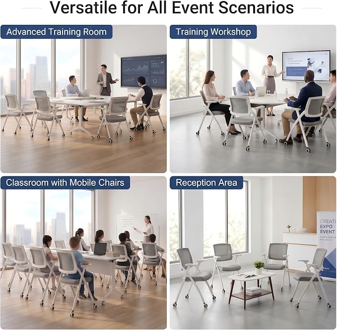 8 Pack Folding Office Chair - Image 4