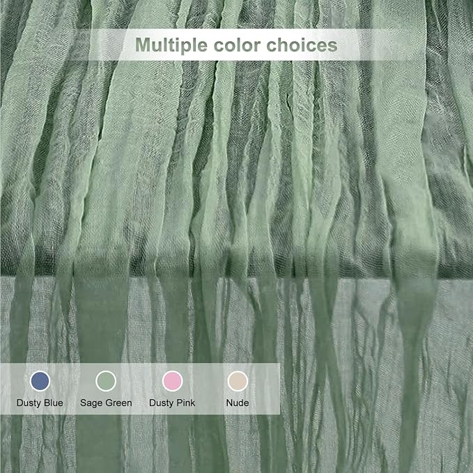 1 Pack Sage Green Cheesecloth Table Runner 35x120 Inch 10Ft Rustic Gauze Cheese - Image 6