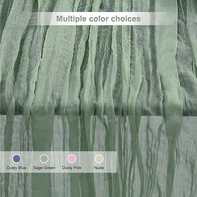 6 Pack Sage Green Cheesecloth Table Runner 35x120 Inch 10Ft Rustic Gauze Cheese - Image 6