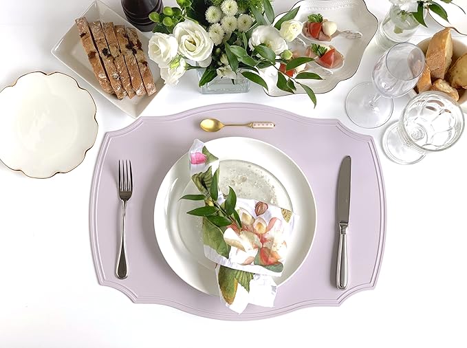 Rommy & Co. Premium Silicone Placemats, Set of 2 (Mauve Pink)