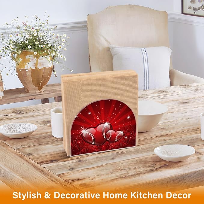 Valentines Glitters Love Hearts Napkin Holder for Table Kitchen Decor Acrylic Paper Napkin Holders for Tissue Dining Room Indoor Outdoor Party Holiday Accessories