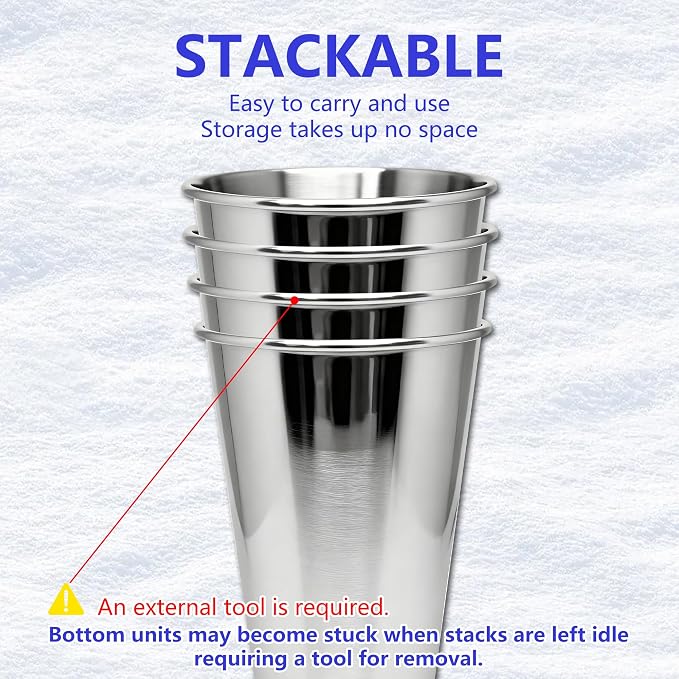 20oz 30PCS Stainless Steel Pint Cups, Reusable metal Cups, Drinking | Pint - Image 2