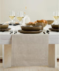 Solino Home 100% Pure Linen Dining Table Runner Natural, Fete 14 x 90 in | by SolinoHome