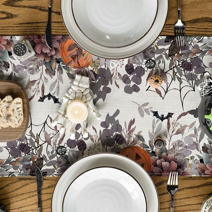 Artoid Mode 210 GSM Halloween Table Runner 13x90 Inch Home Party Decor | - Image 3