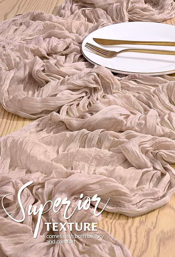 18 Pack Cheesecloth Table Runner 10FT Dusty Pink Table Runner Boho Gauze Cheese - Image 4