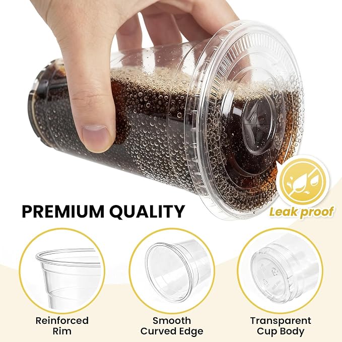 100 Pack 16 oz Plastic Cups - Image 3