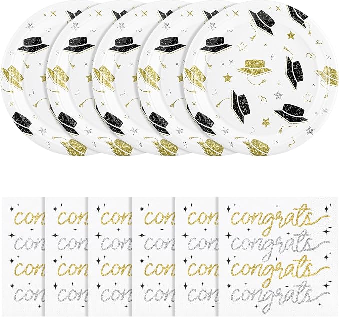 NatNarr Graduation Plates And Napkins, Class Of 2026, 25 6.5 In Napkins by NatNarr