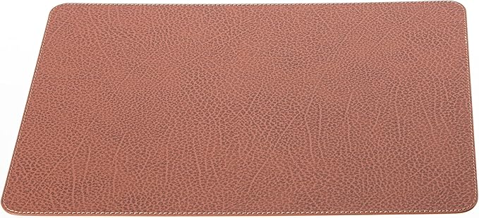 Nikalaz Set of 6 Placemats Made of Recycled Leather (18"x13", Dirty Brown)