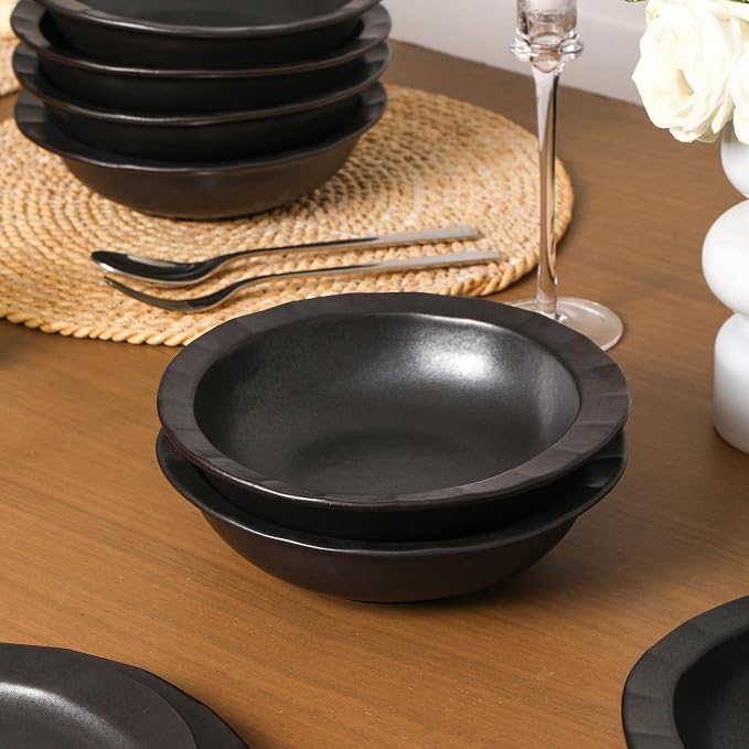 Stone Lain Oasis Stoneware 24 Piece Dinnerware Set, Home Kitchen Dish Set - Image 5