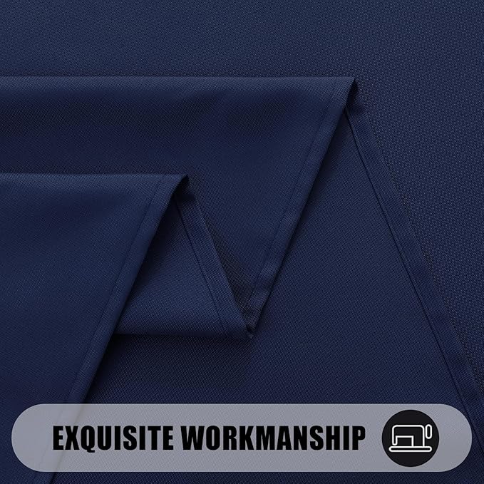 Smiry Rectangle Table Cloth, Waterproof Anti-Scratch Polyester Tablecloth, Decorative Washable Fabric Table Cover for Dining, Buffet, Parties and Outdoor, 60x120, Navy