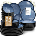 24 Piece Stoneware Dinnerware Set by PURELIVING