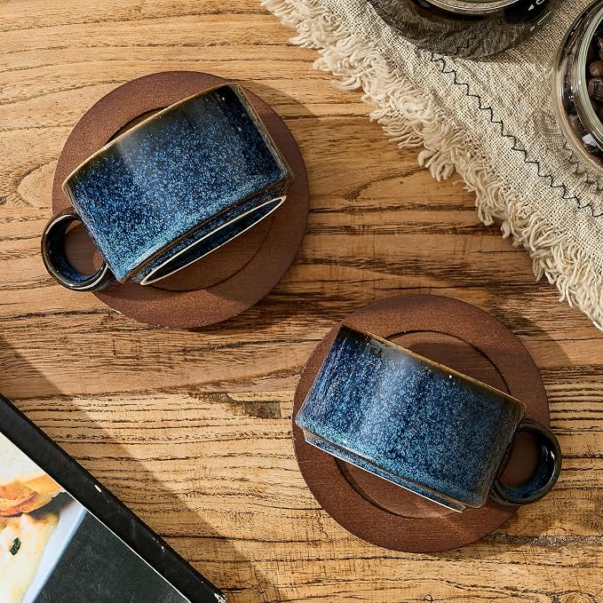 LUKA 6 Ounce Porcelain Stackable Espresso Cups - Image 2