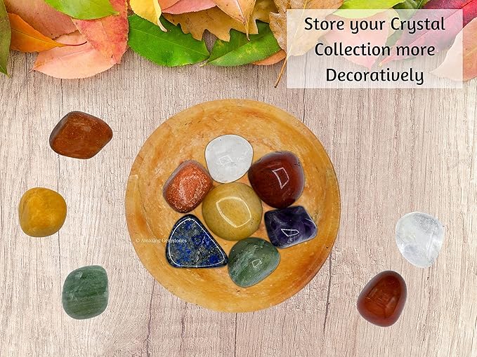 Golden Quartz Crystal Bowl - 2 Inch Decorative Bowls for Room and Home Decor - Gemstone Healing Crystals for Elegant Display, Positive Energy Balance and Gift