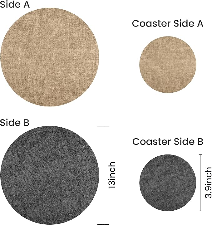Fyvva Placemats Set of 8, Stain & Scratch Resistant, - Image 2