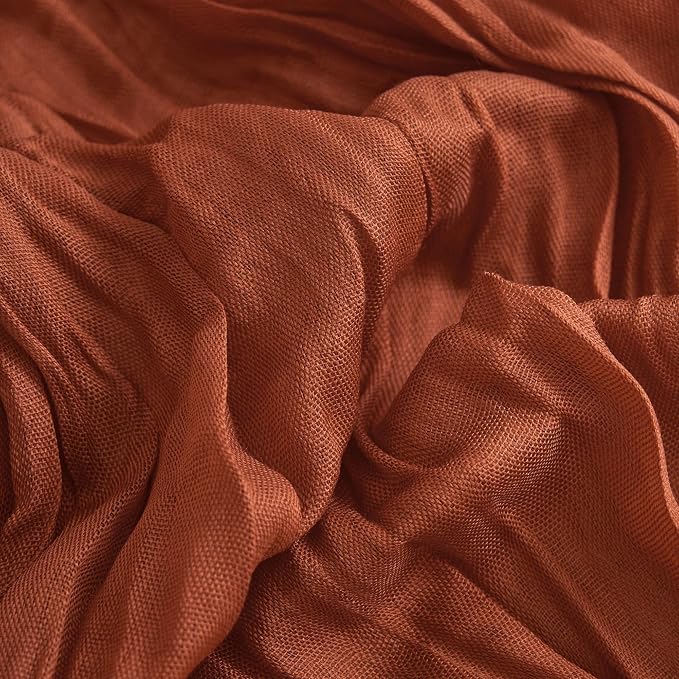 Asee'm 6pcs Terracotta Fall Cheesecloth Table Runner 10FT Boho Burnt Orange | - Image 5