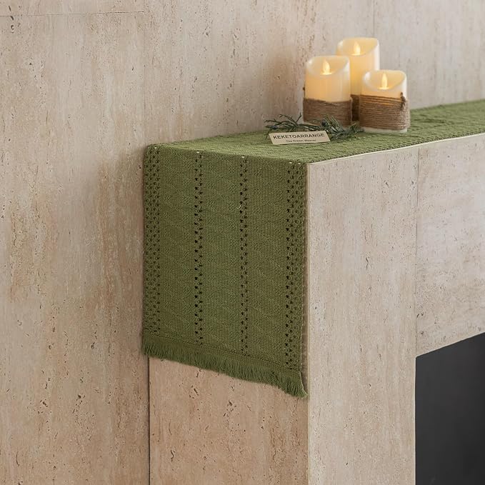 Keketoarrange Boho Macrame Table Runner 12x36 Inch | Woven Burlap Rustic Runner - Image 5