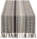 DII Farmhouse Braided Stripe Table Runner Collection, Dark Brown by DII