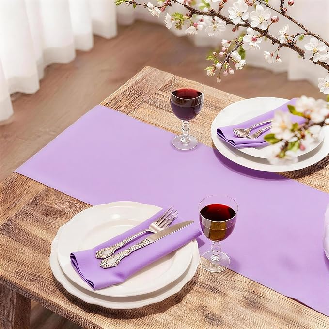 FOLINS&HOME Lavender Waterproof Decorative Table Runner 48 Inches Long | 210GSM - Image 2