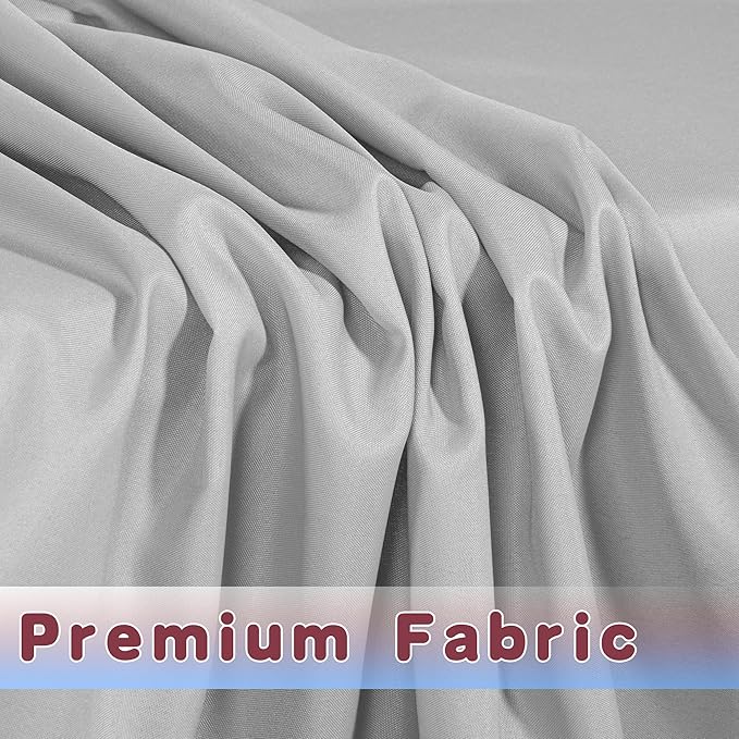 HolidayIdeas Fitted Silver Grey Tablecloths - 72 x 30 Inch - 2 Pack Rectangle Tableclothes for 6 Foot Tables, Polyester Fabric Table Cover for Folding Table, Parties, Wedding, Trade Show