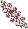 Christmas Beaded Table Runner, 13x36 | Handcrafted, 85% glass beads, polyester by CLEENTABLE