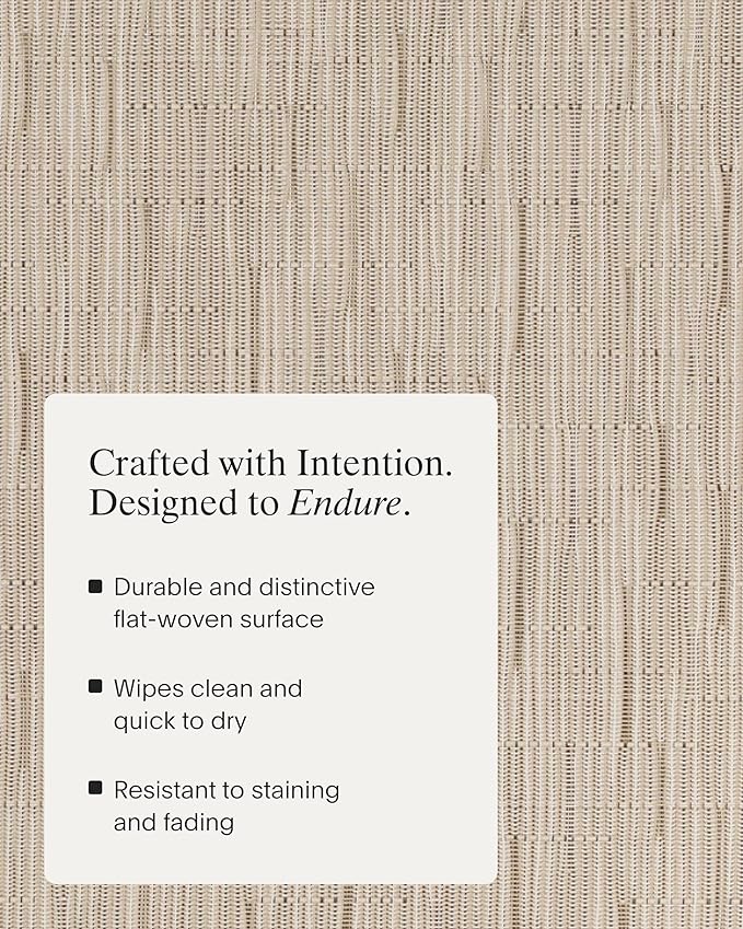 Chilewich Bamboo Placemats Set of 4 - Woven Oval Placemats - Reusable, Stain-Resistant, Indoor/Outdoor Tabletop Protection - 19" x 14" - Oat