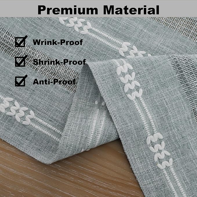 Gernaice 2PCS Boho Table Runner, Embroidered Cotton Linen Farmhouse Table - Image 4