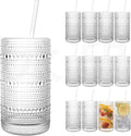 Dingerjar Upgraded Large Capacity 16 oz/480 ml Hobnail Glasses Drinking Set of by Dingerjar