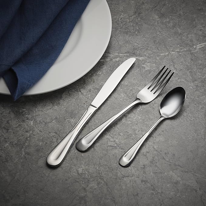 Oneida Satin Sand Dune 45-Piece 18/0 Stainless Steel Silverware Set - Image 7