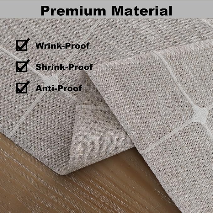 Gernaice Boho Table Runner, Modern plaidCotton Linen Farmhouse Table Runners - Image 4
