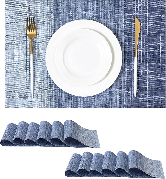 Leetaltree Gradient Blue Woven Placemats Set of 24 by Leetaltree-ArtatEveryTable