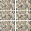 Boho Green Leaves Placemats Set of 6, Seasonal Summer Plastic Linen Washable for Christmas, Thanksgiving, Party, and Dining, Decorative Table Mats for 4-6 Person Table