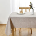 JIUZHEN Faux Linen Farmhouse Tablecloth Rectangular, Wrinkle Stain Resistant Table Cloth Rectangle Table Cover for Kitchen Dining, Holiday Party Dinner, Stone, 54 x 108 Inch