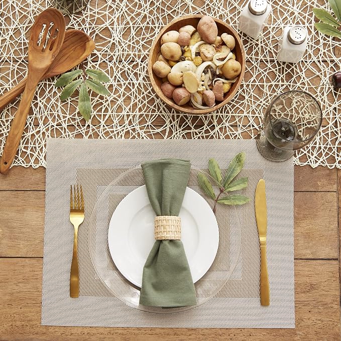 DII PVC Tabletop Collection Woven Indoor/Outdoor, Placemat Set, 6 Piece - Image 4