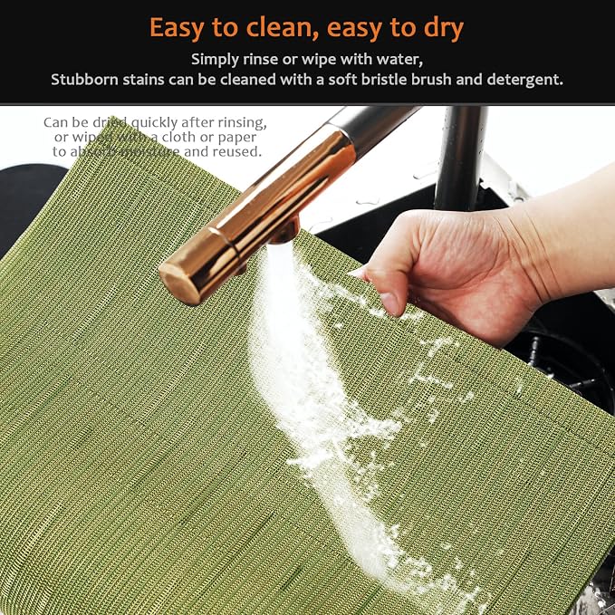 Green Vinyl Placemats Set of 12, Heat Resistant Table Placemats | 18x12 inch - Image 5