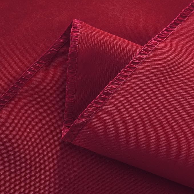 2-Pack 90x156 inch Burgundy Table Cloths, Solid Stain and Wrinkle Resistant Oblong Tablecloth, Premium Plain Weave Polyester Fabric Rectangle Table Linen Covers for Hotel, Banquet