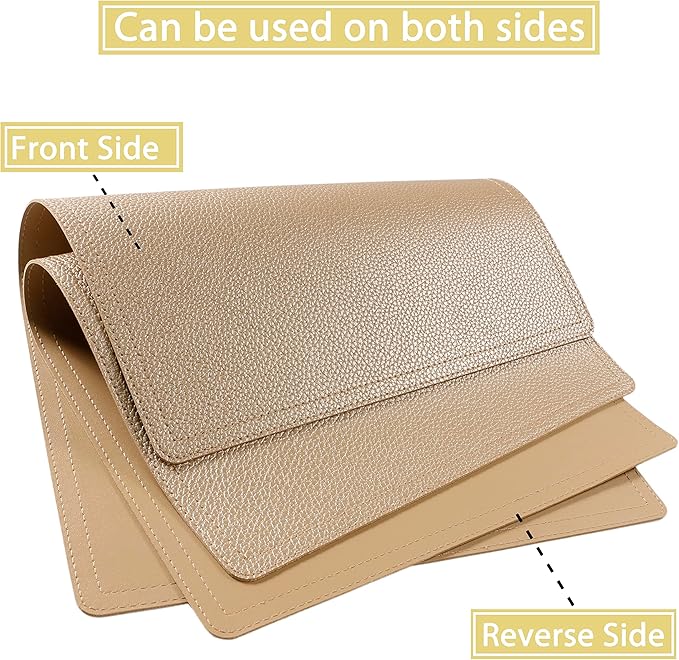 Set of 8 Faux Leather Placemats, PU Table Mats, Waterproof, Stain Resistant, Heat Resistant, Easy to Clean for Kitchen Dining Table,Conference Table