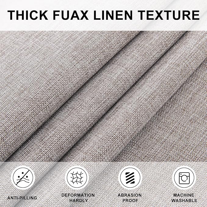 Hiasan 120 Inch Round Linen Tablecloth - Wrinkle and Stain Resistant Washable Polyester Fabric Table Cloth for Dining Room Kitchen Party, Stone