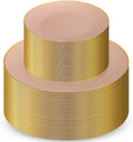100 Pink Gold Plastic Plates Set, Elegant Fancy Heavy Duty by Munfix