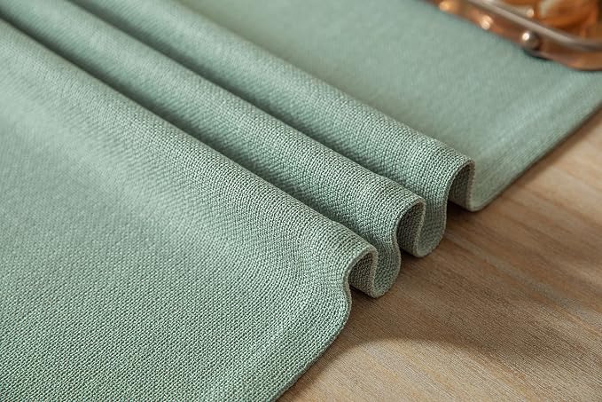 Burlap Style Farmhouse Table Runner, 14x36 Inches Seafoam | Thick Durable Fabric - Image 6
