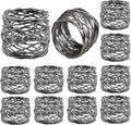 ALPHA Living HOME Napkin Rings-12-Piece Set of Premium 100% Metal, by ALPHALivingHOME
