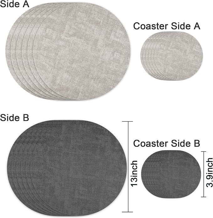 Fyvva Placemats Set of 6, Stain & Scratch Resistant, - Image 2