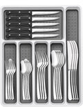 49-Piece Silverware Set with Organizer, Heavy Duty Stainless Steel Flatware Set by EWFEN