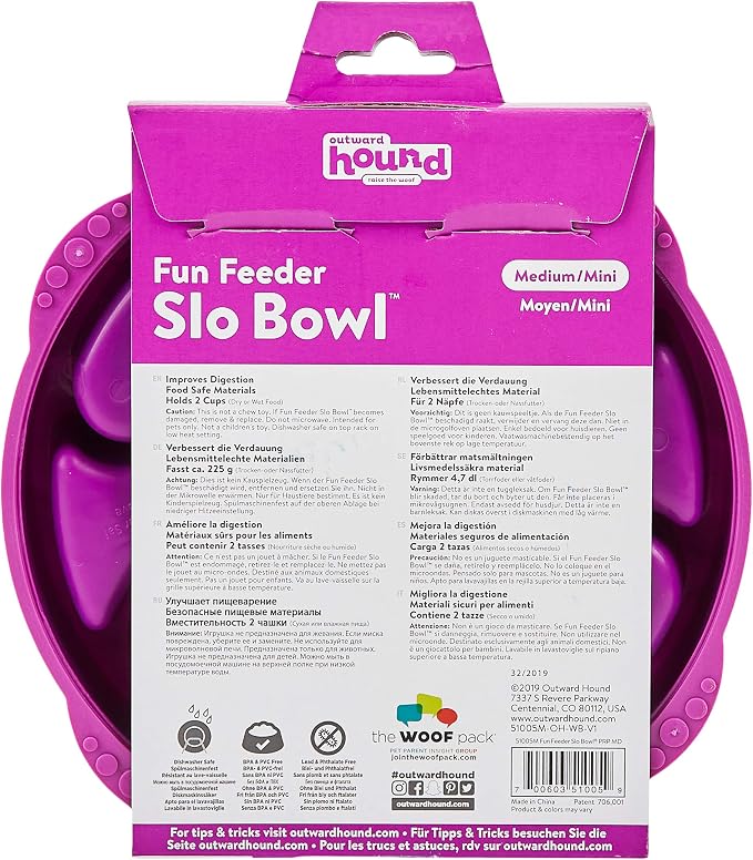 Outward Hound Fun Feeder Slo Bowl – Medium 2‑Cup Capacity, Slow Feeding - Image 3