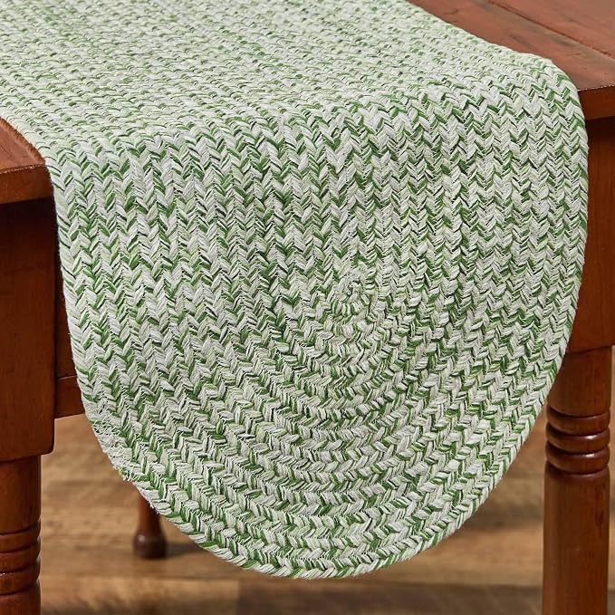 Park Designs Spice Bin Table Runner 15" x 54", Mint Braided | Cotton | Braided by ParkDesigns